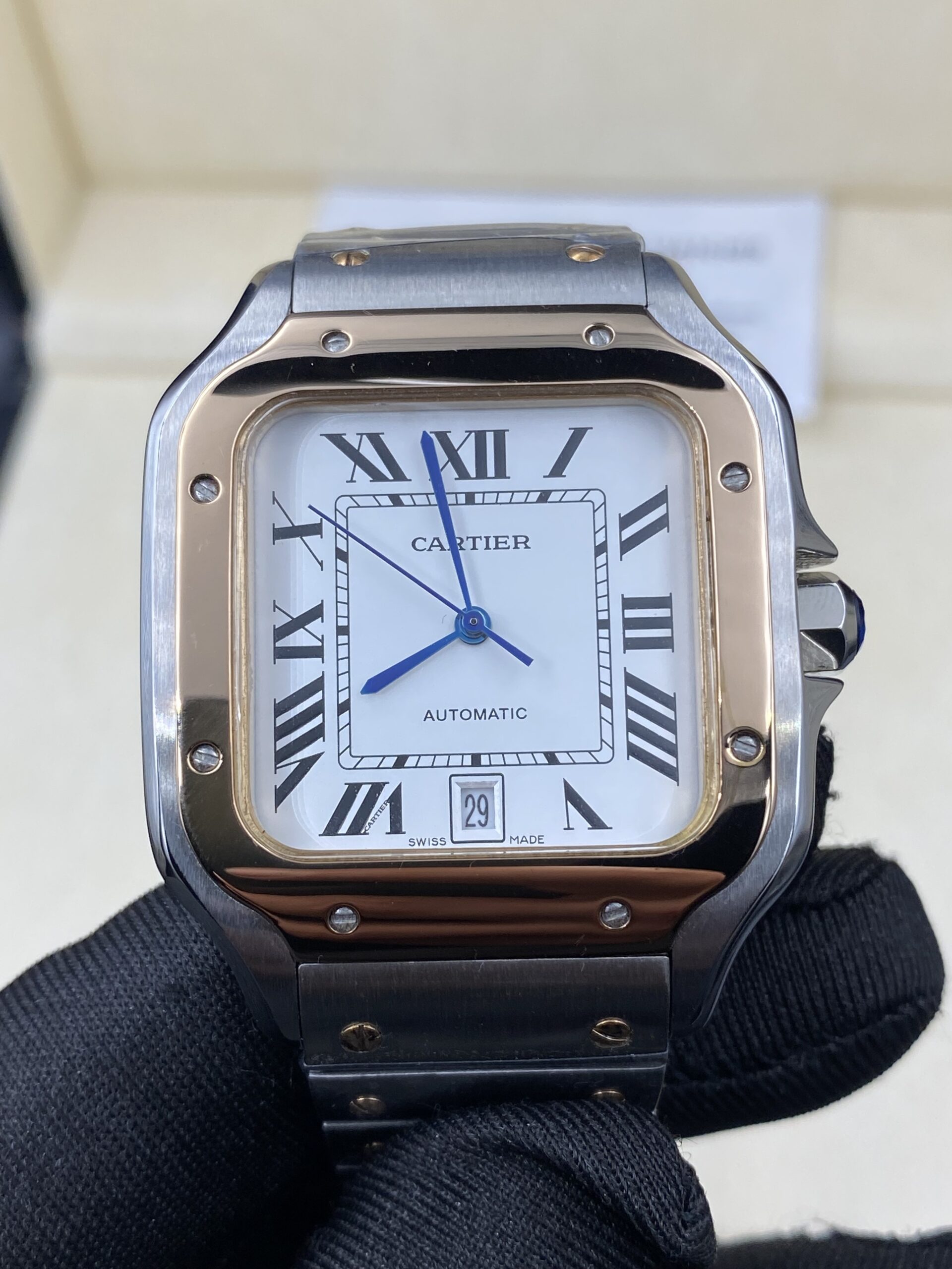 Cartier Santos Two Tone White Dial