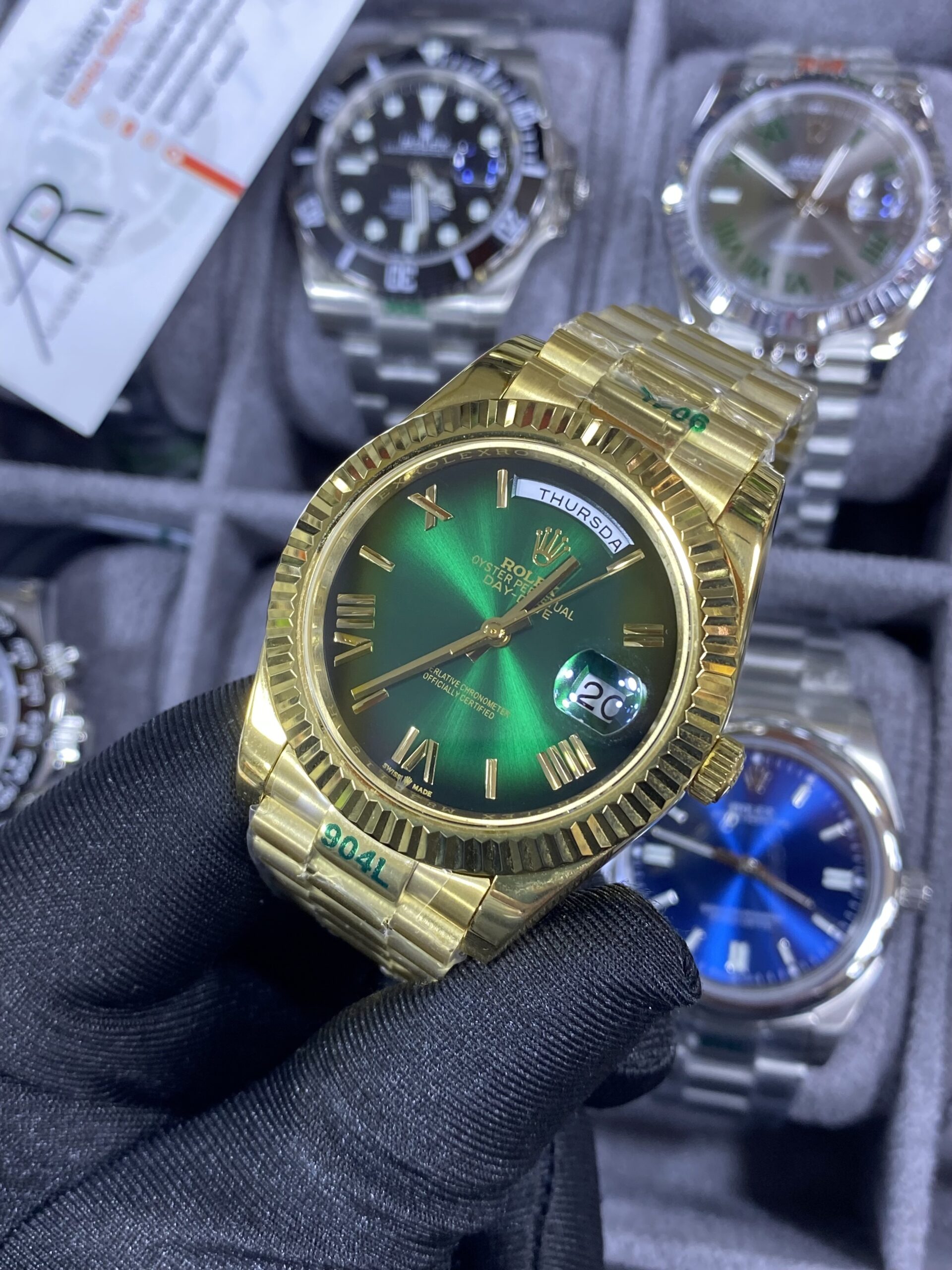 Rolex Day Date Gold Green Dial 41 mm