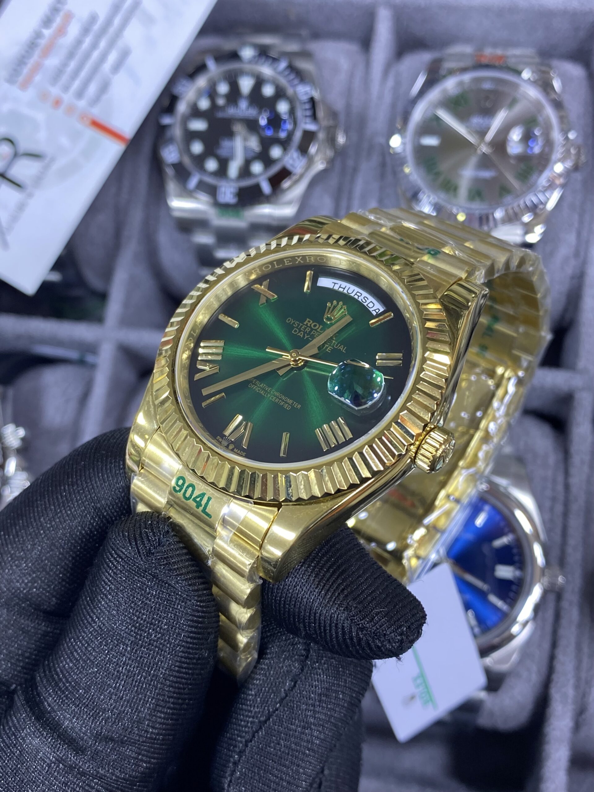 Rolex Day Date Gold Green Dial 41 mm