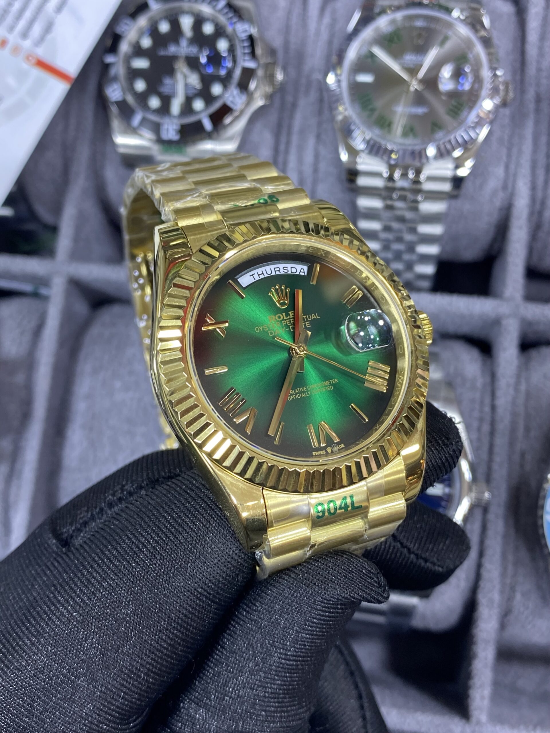 Rolex Day Date Gold Green Dial 41 mm