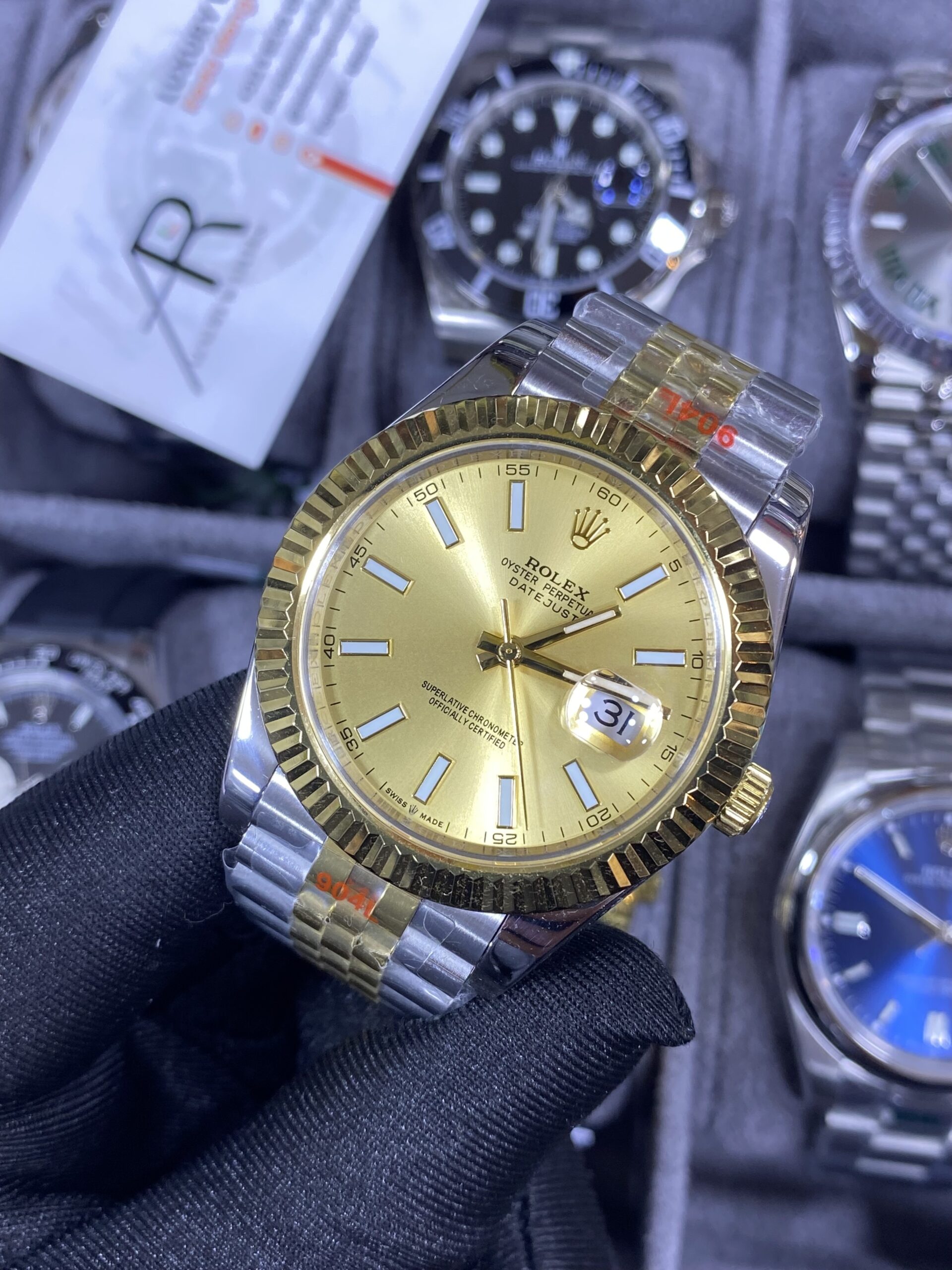Rolex Date Just Two-Tone Champagne Dial 41 mm