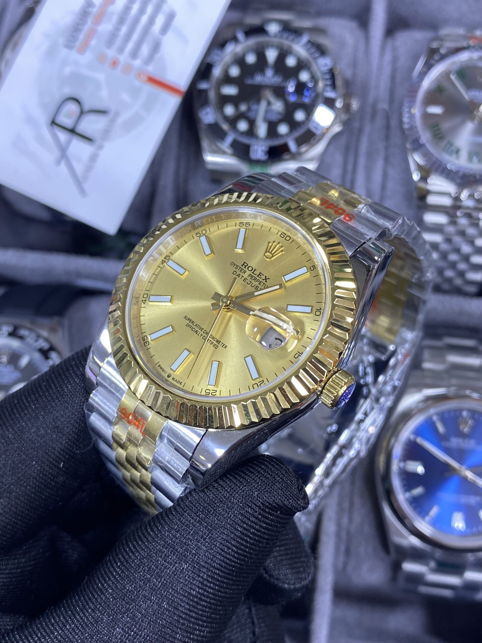 Rolex Date Just Two-Tone Champagne Dial 41 mm