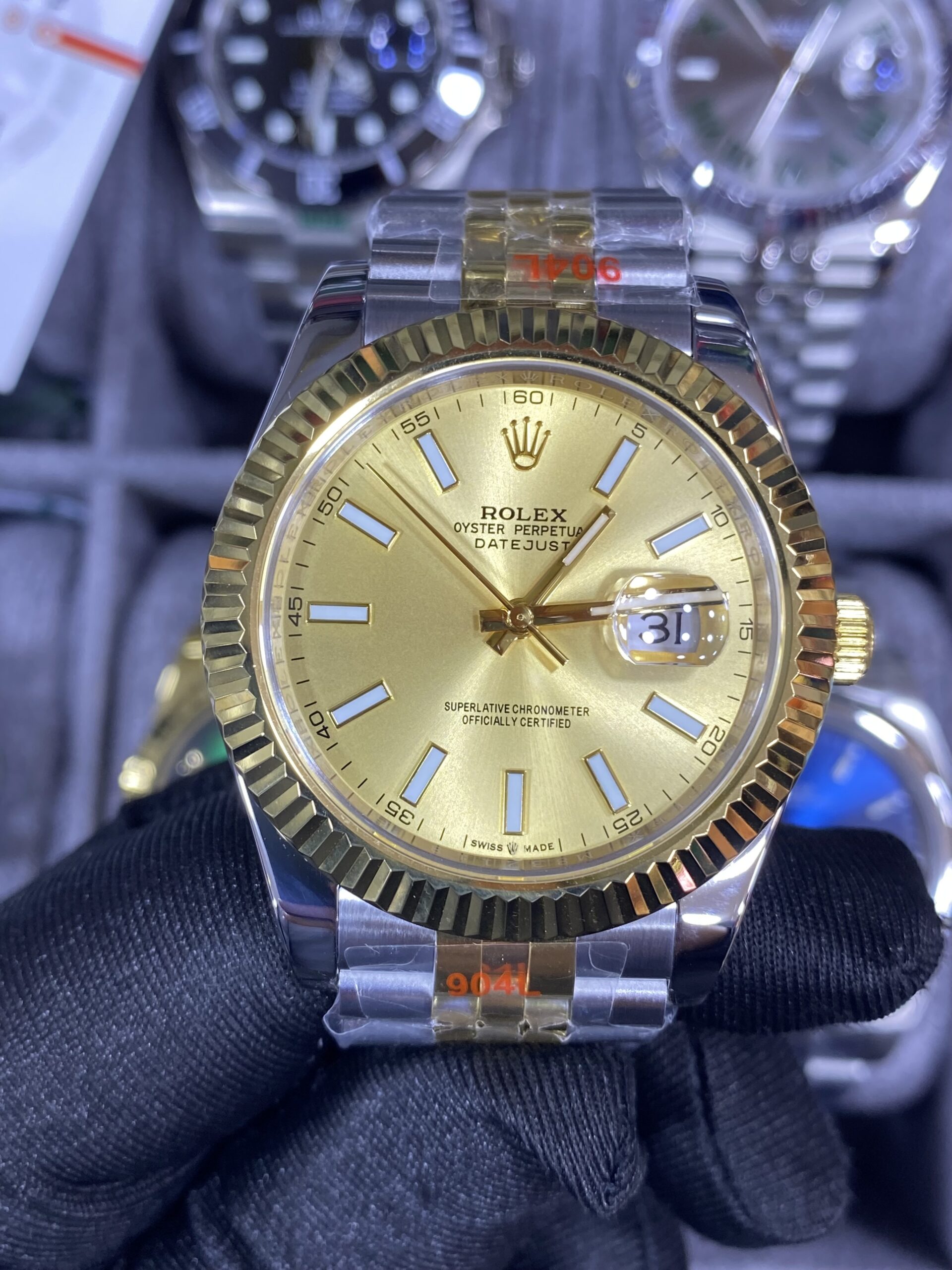 Rolex Date Just Two-Tone Champagne Dial 41 mm