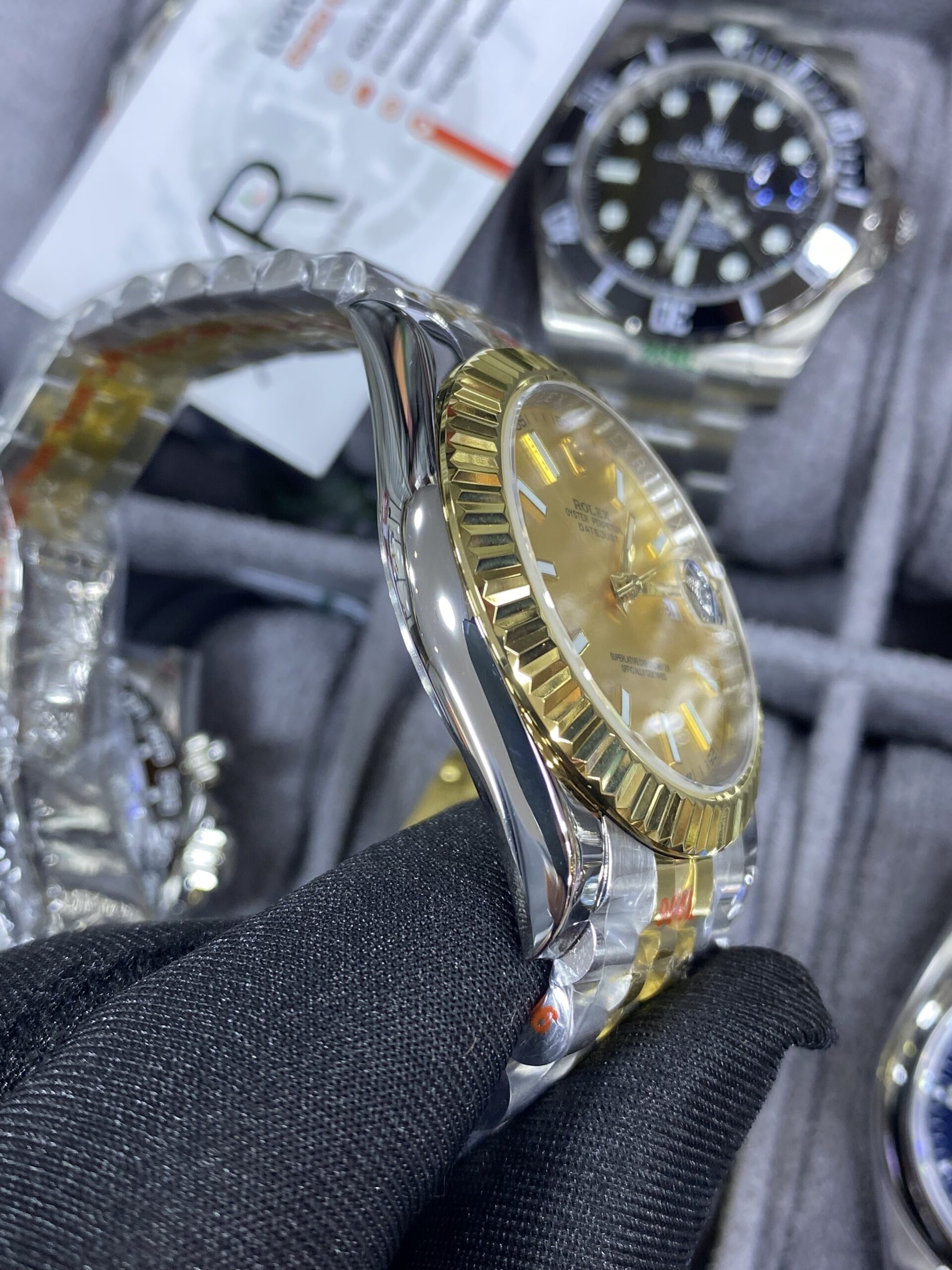 Rolex Date Just Two-Tone Champagne Dial 41 mm