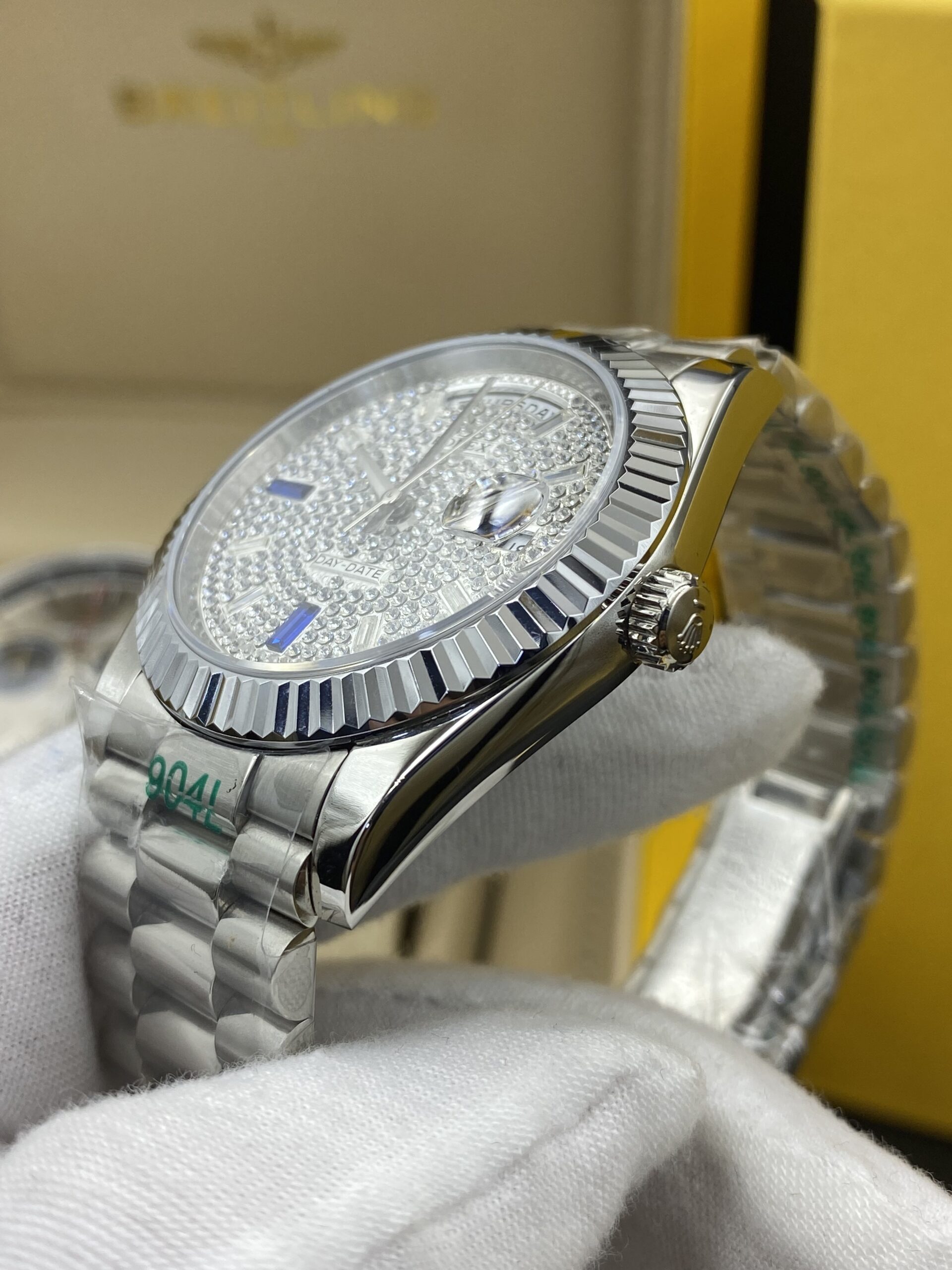 Rolex Day Date Stainless Steel Diamonds Dial 41 mm