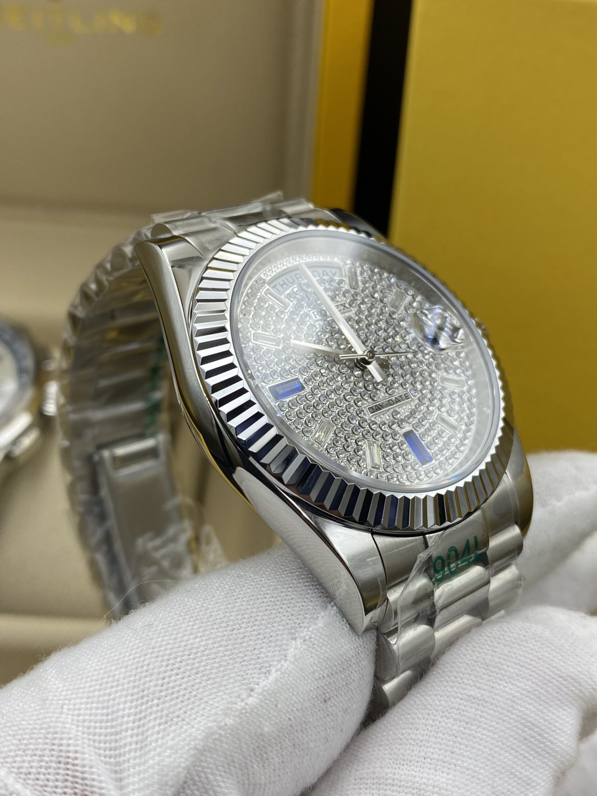 Rolex Day Date Stainless Steel Diamonds Dial 41 mm