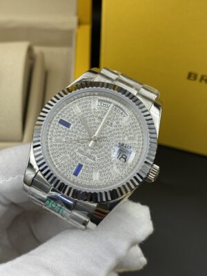 Rolex Day Date Stainless Steel Diamonds Dial 41 mm