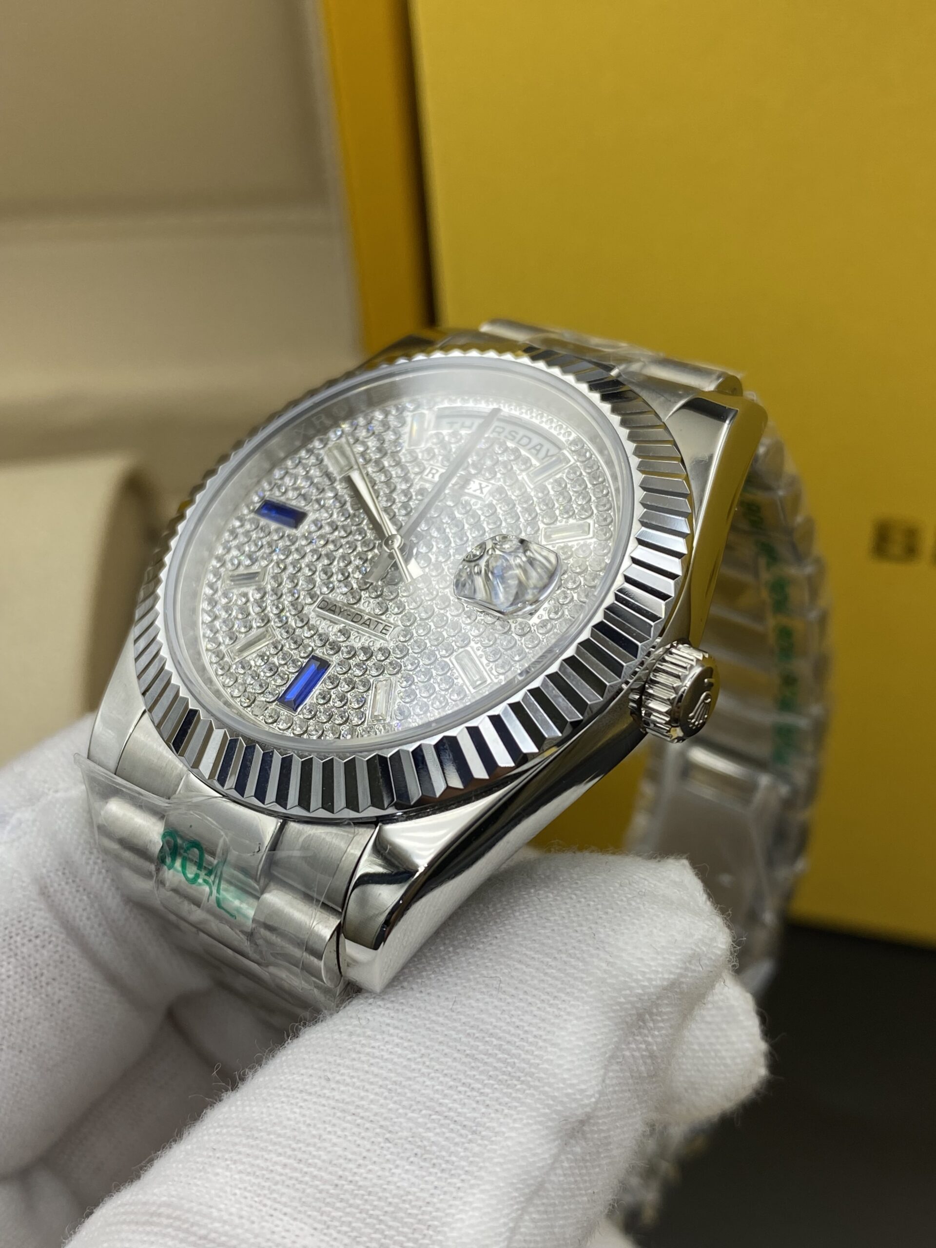 Rolex Day Date Stainless Steel Diamonds Dial 41 mm