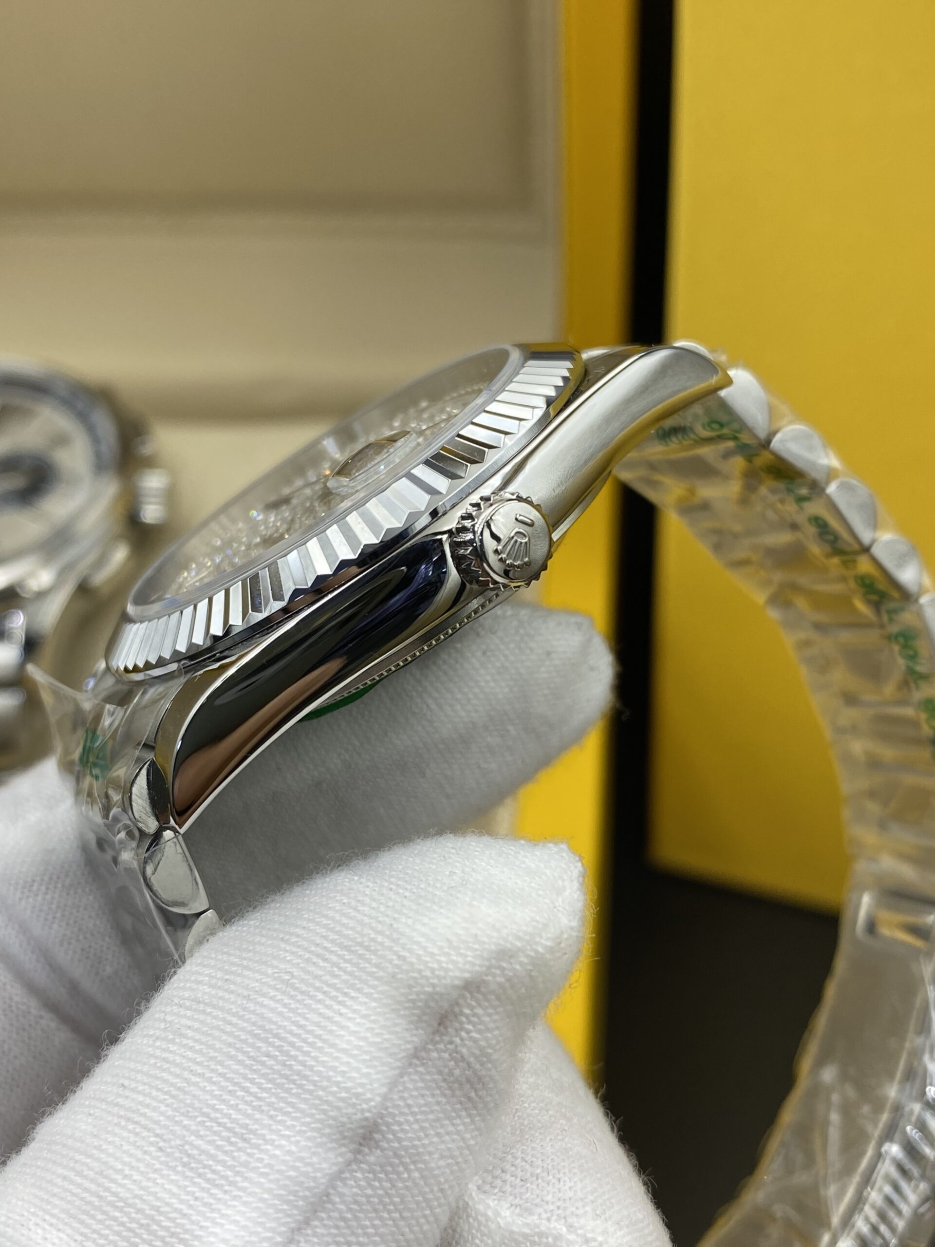 Rolex Day Date Stainless Steel Diamonds Dial 41 mm