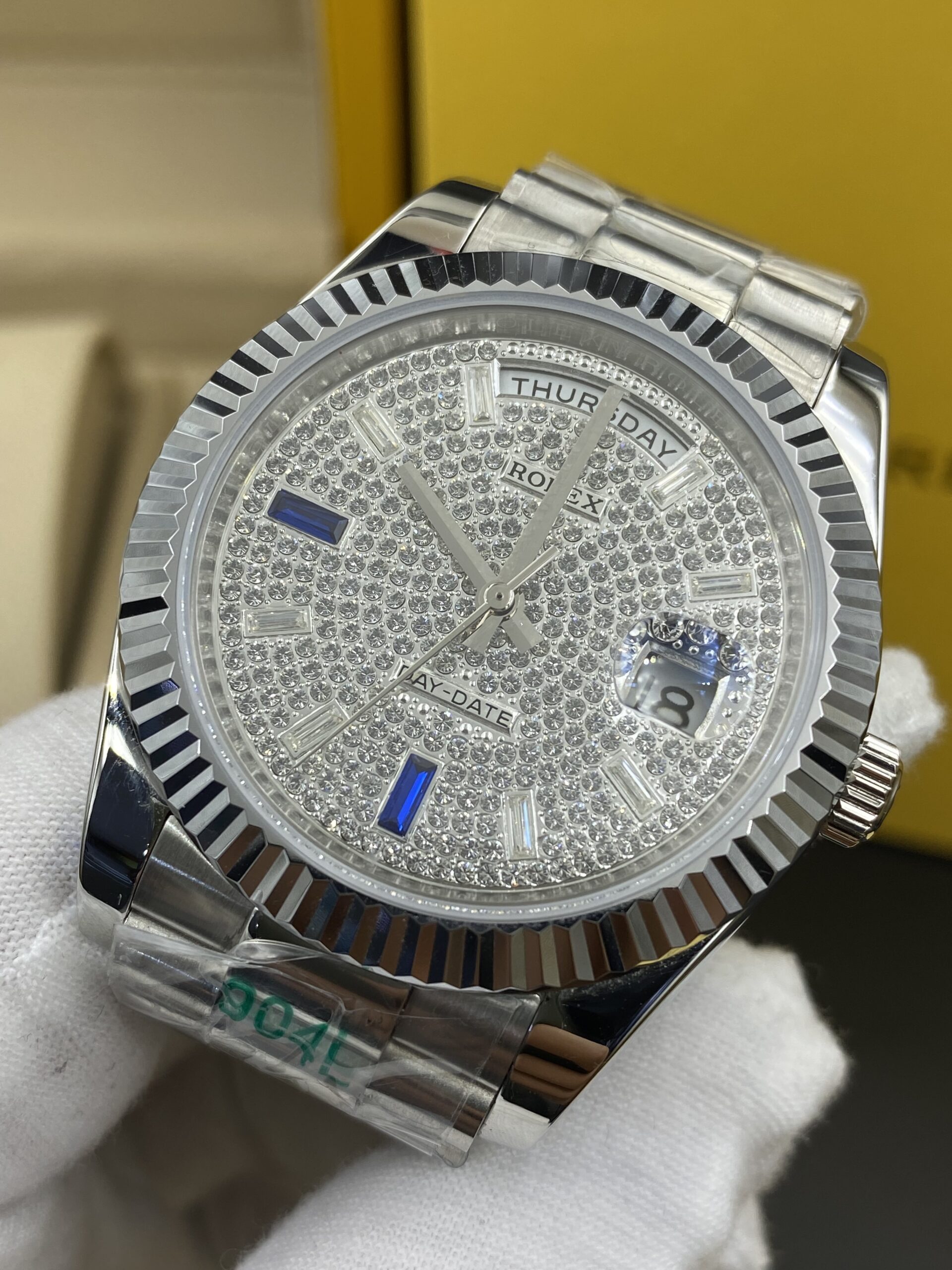 Rolex Day Date Stainless Steel Diamonds Dial 41 mm