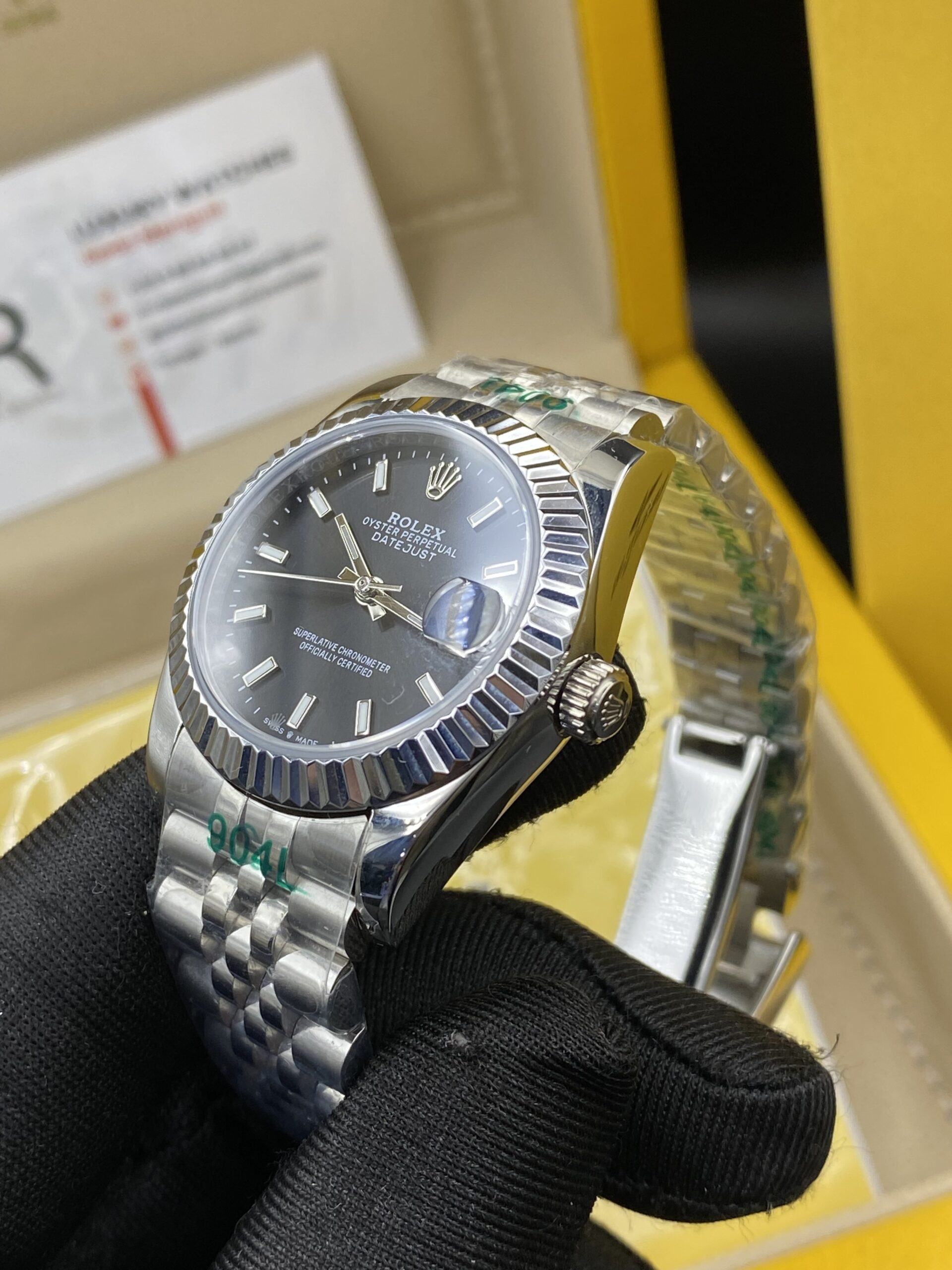 Rolex Date Just Black Dial 31 mm