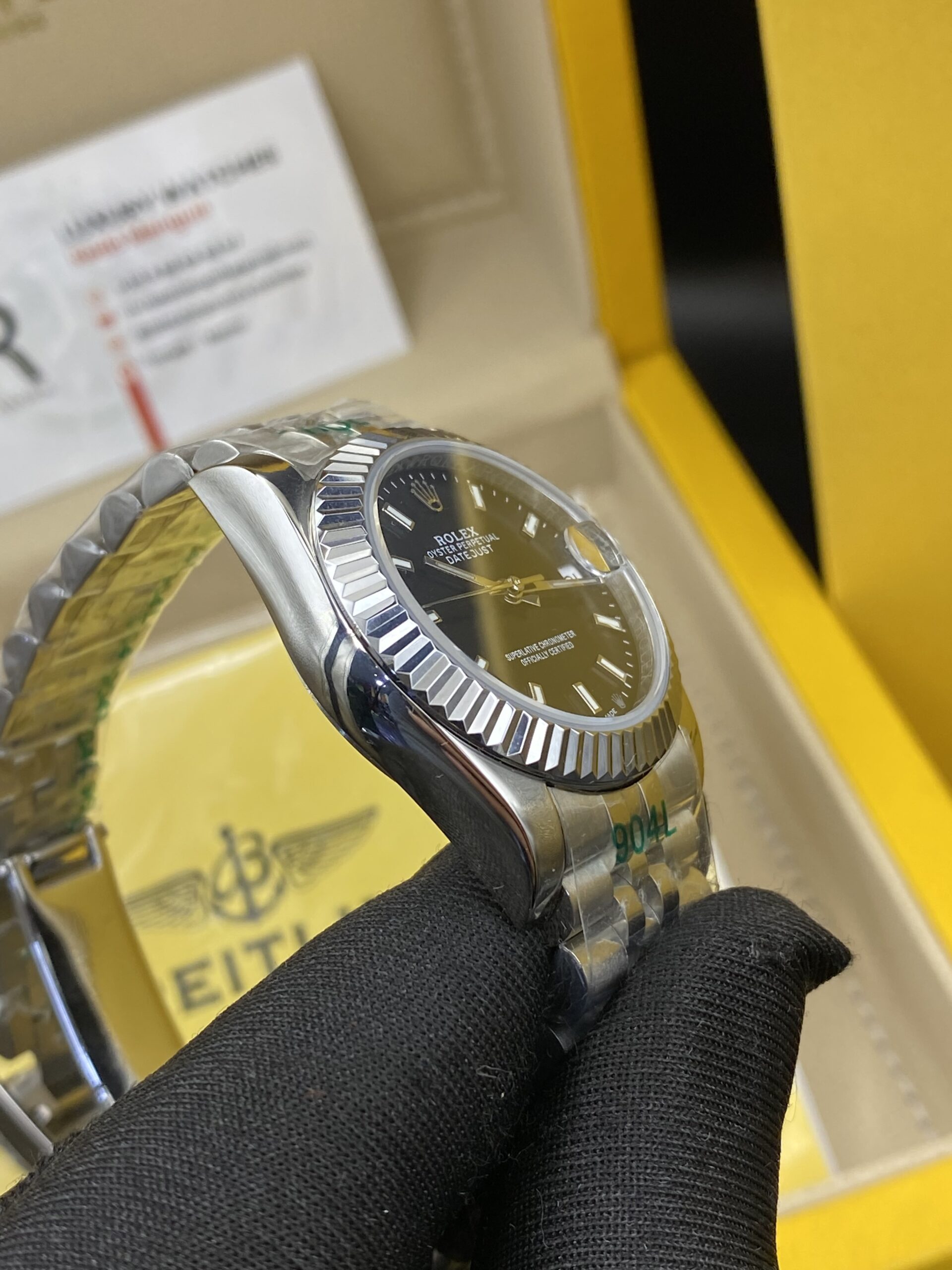 Rolex Date Just Black Dial 31 mm