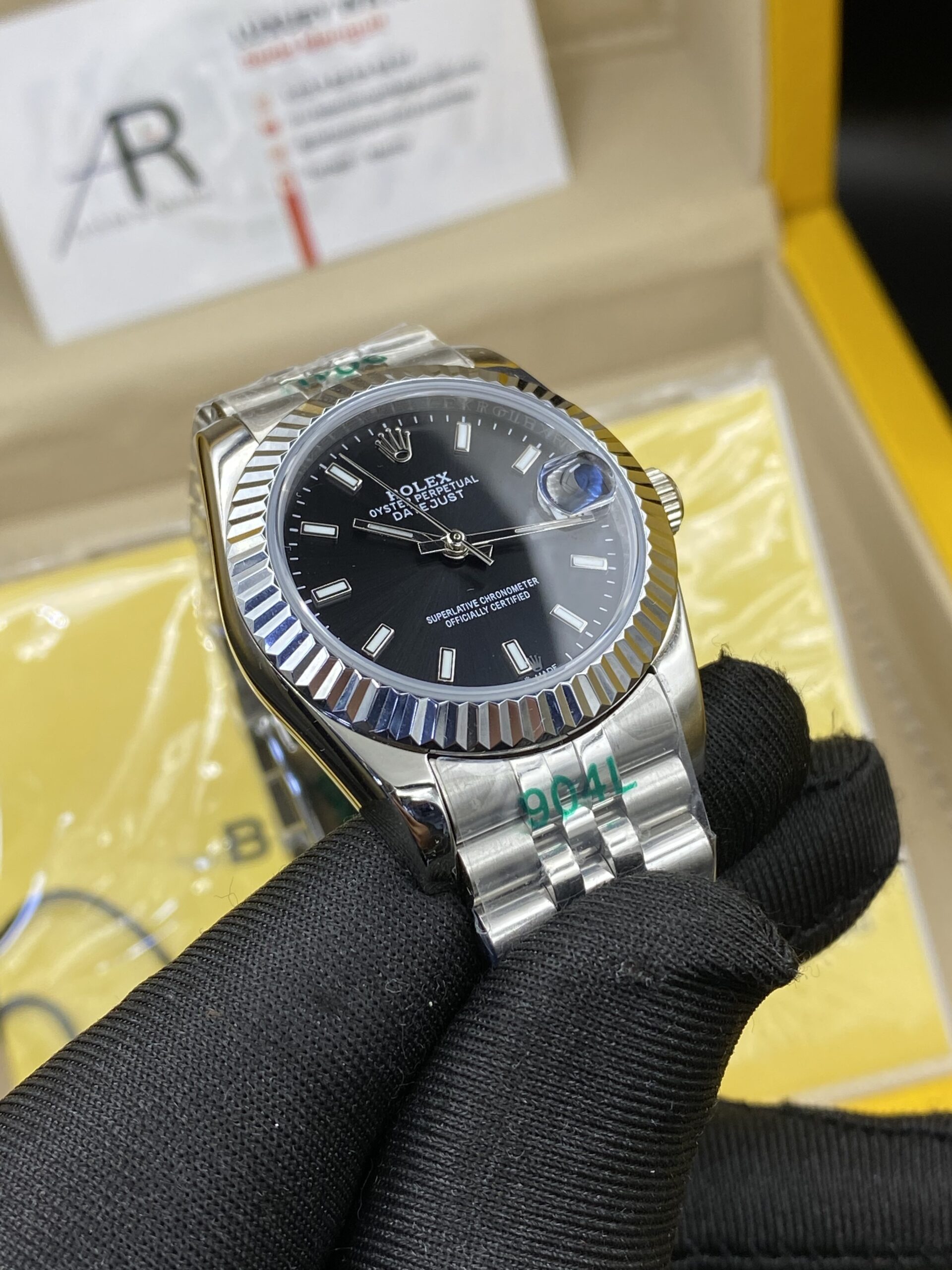 Rolex Date Just Black Dial 31 mm