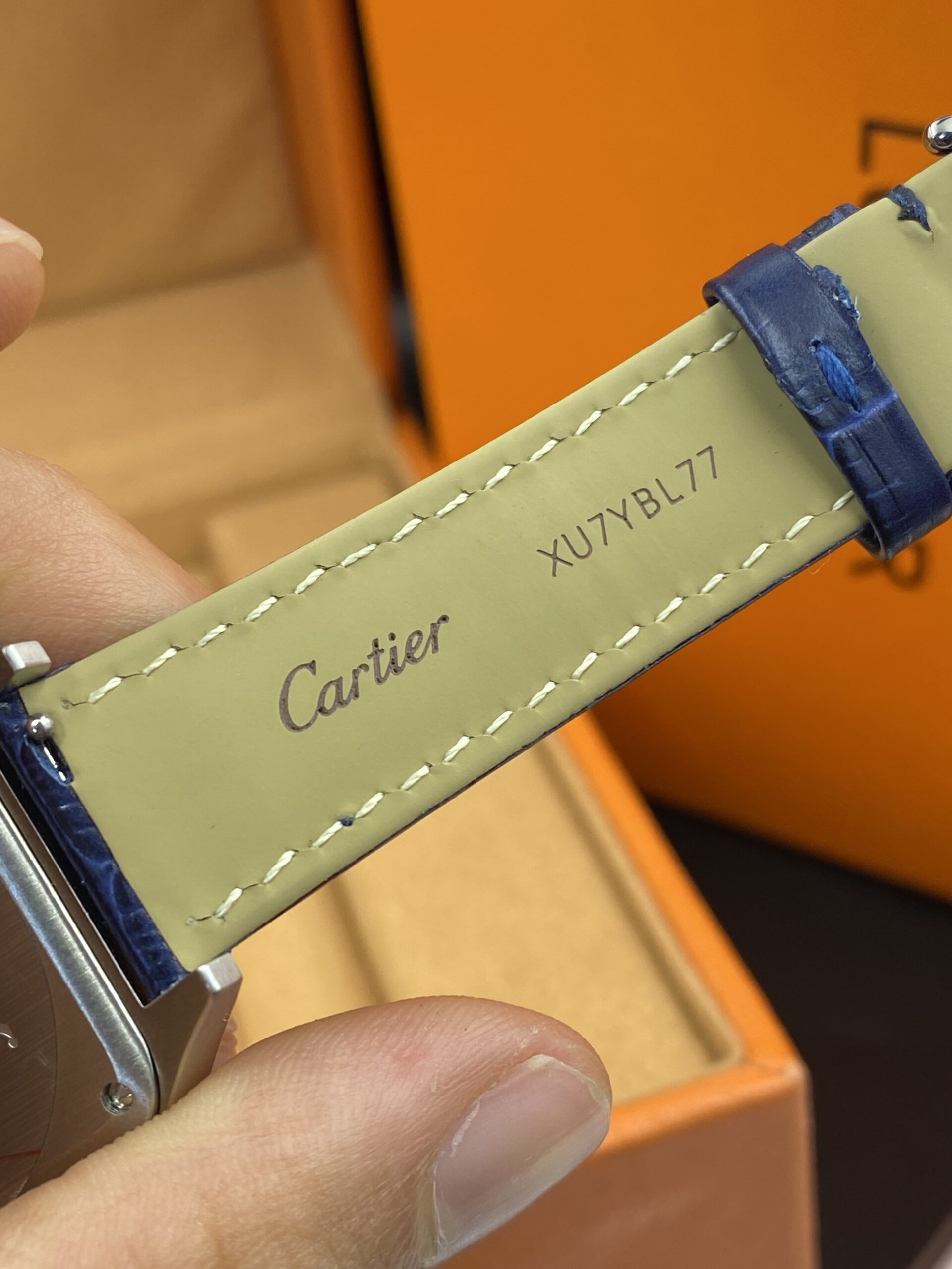 Cartier Dumont White Dial Bleu Straps