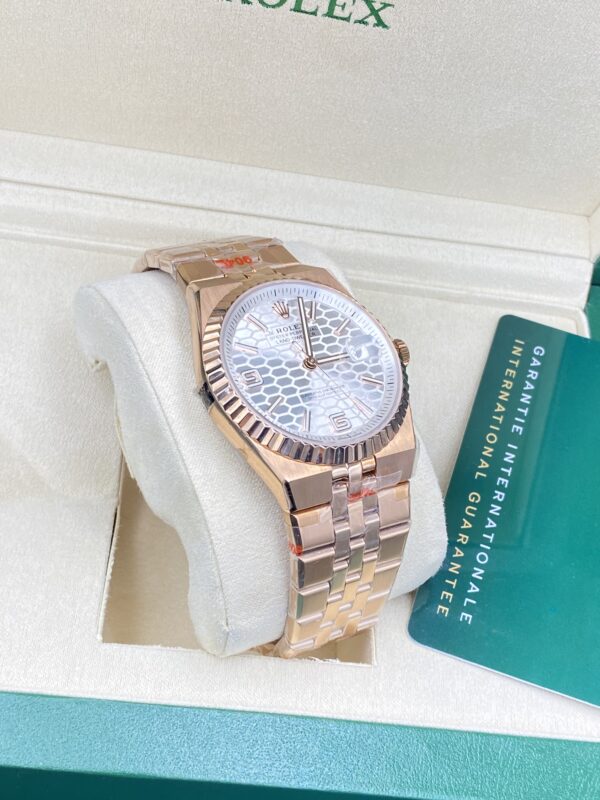 Rolex Date Oyster Perpetual Land-Dweller Rose Gold White Dial 41 mm